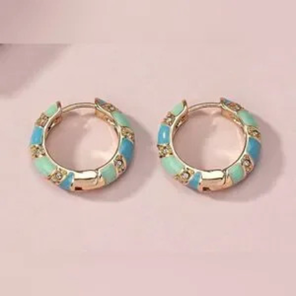 Blue hoop earrings N561